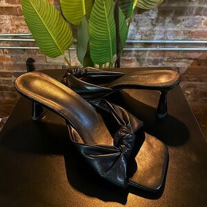 Black Nasty Gal Knotted Mules Size 8/39